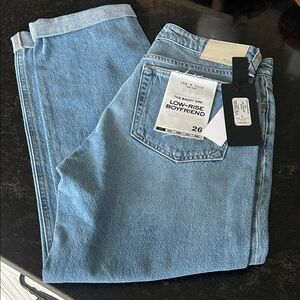 rag & bone Light Blue Low-Rise Boyfriend Jeans with Tags